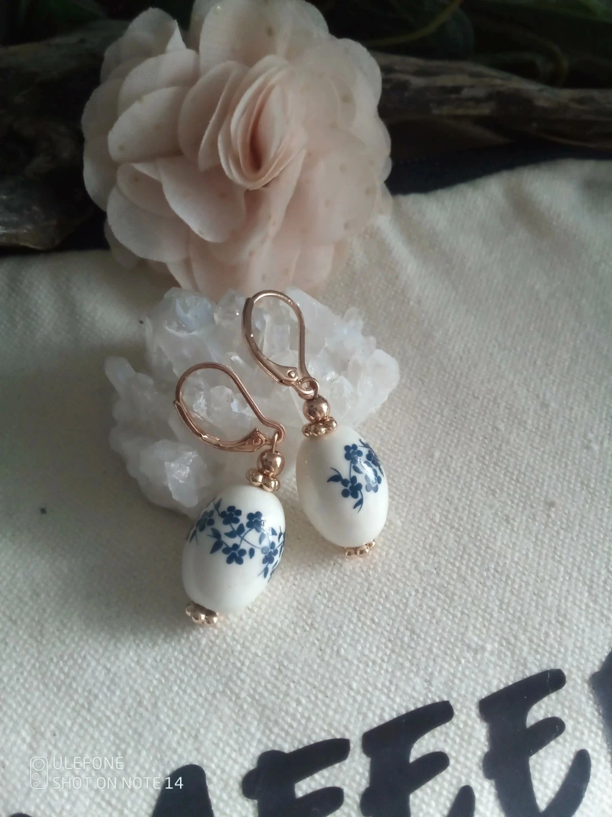 Boucles d'oreilles bohèmes porcelaine de chine